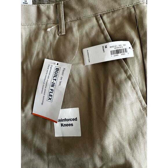 Old Navy Boys Straight Built-In Flex School Khaki Chino Pants Trousers 18 Husky - Picture 4 of 5